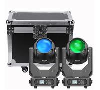 280W DJ Lyre - U'king GOBO Lumières de scène - Éclairage à faisceau à effet arc-en-ciel - Pack de 2 Avec Flightcase