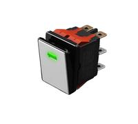 2822-3 Gear with Red/Green/Blue Light Waterproof KCD6 Rocker Aluminum Brushed Panel High-Gloss Edge Metal Boat Switch(G(Silver P) 2-Speed,110V)