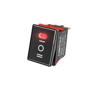 2822-3 Gear with Red/Green/Blue Light Waterproof KCD6 Rocker Aluminum Brushed Panel High-Gloss Edge Metal Boat Switch(R-(Black P) 3-Speed,9-24V)