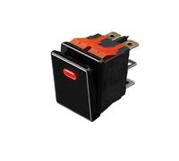 2822-3 Gear with Red/Green/Blue Light Waterproof KCD6 Rocker Aluminum Brushed Panel High-Gloss Edge Metal Boat Switch(R-(Black P) 2-Speed,110V)