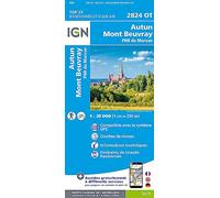 IGN - Carte 2824OT Autun Mont Beuvray PNR du Morvan - Échelle 1:25 000 - Cartonnée