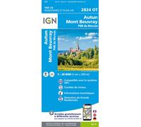 IGN - Carte 2824OT Autun Mont Beuvray PNR du Morvan - Échelle 1:25 000 - Cartonnée
