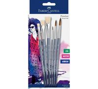 [282891] Faber-Castell Blister pinceaux - 3x rond et x3 plats (rond 2,6,10, p...