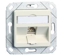 28345875 130B12D11102-E Prise murale BTR module C6A, Cat 6A, 270°, 1-prise, pour montage en goulotte, blanc pur RAL 9010