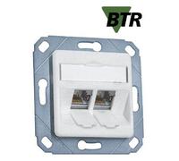 28345877 130B12D21102-E BTR prise de donnees module C6A, Cat 6A, 270°, 2-prises, pour montage en goulotte, blanc pur RAL 9010