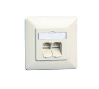 28345888 130C381002-I BTR prise murale module E-DAT C6A, Cat.6A (ISO), 2-prises, encastrée, blanc pur RAL 9010