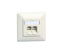 28345888 130C381002-I BTR prise murale module E-DAT C6A, Cat.6A (ISO), 2-prises, encastrée, blanc pur RAL 9010