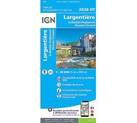 IGN Carte topographique Largentière – La Bastide-Puylaurent Vivarais Cévenol 1:25 000 (2838OT)