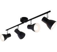 2860-045 Plafonnier,Applique,Spots Orientables Et Pivotants,4x E14,Max. 25 Watt,Rétro,605x80x150mm (Lxlxh),Métal,W,Noir,Réflecteur À L'intérieur Blanc