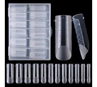 288 Pièces Faux Ongles Naturel Avec Ligne Auxiliaire, Matte Full Cover Nail Tips, 12 Tailles Capsule Americaine Ongle Ballerine-Long, Pmma Longue Capsules Ongles For Diy Nail Art & Salon