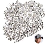 2880 Pièces 2.7-2.9mm Strass Kit, Silver Round Cristal, Rhinestone Non Autocollant, éBlouissant Gemstone pour DIY Artisanat Vêtements Bricolage Décoration
