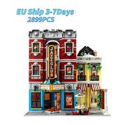 2899 pièces - Nouveau modèle MOC de club de jazz et pizzeria expert - Blocs de construction modulaires compatibles avec les jouets pour enfants et adultes 10312 No Box