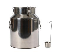 28L Pot à lait en acier inoxydable hermétique avec couvercle Porte-vin Seau à vin (argent)