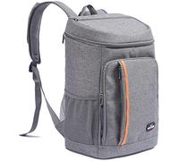 28L Sac à Dos Isotherme à Glacière, Sac Isotherme Portable Cooler Backpack Bag, pour Hommes Femmes pour Déjeuner Plage Camping BBQ Travail Ecole Pique-Nique, Gris