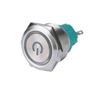 28mm metal push button LED ring illuminated flat Car Boat DIY with illuminated power Momentary NWPNLXEA(Dot Illuminated,24V)