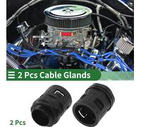 28mm / PG21 Gaine De Câble 28.5mm / 1.12" Raccord Rapide Souple Droit PA6 Nylon Noir 2 Pcs