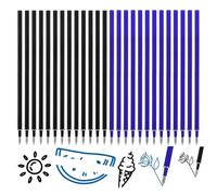 28pcs Recharge Stylo Effacable 13cm Compatible avec Legami 0,7mm Noir&Bleu | Encre Thermosensible Séchage Rapide Écriture Fluide, Mines Universelles pour École, Bureau, Étudiants, Enfants Et Enseignants