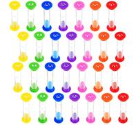 28PCS Sablier de minuterie, HOSTK 2 Minutes Horloge en Verre de Sable Color¨¦ Horloge en Verre de Sable Mignon 7 Couleurs Minuteur pour Brosse ¨¤ Dents pour Les Enfants Salle de Classe Jeu Maison