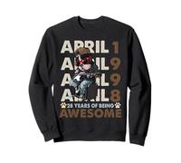 28th Birthday Dog Lover April 1998 Vintage 28 Years Old Men Sweatshirt