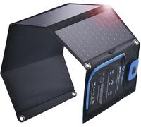 28w Panneau Solaire Pliable Avec Ampèremètre Numérique, Chargeur Solaire Portable Étanche Ip44, Usb-C Et Usb-A Ports, Sortie Totale 5v/4a, Compatible Avec Iphone, Samsung Galaxy, Huawei, Etc.