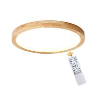 28W Plafonnier en Bois Massif 5CM Ultra-fin Lampe Encastrable de Plafond Eclairage Intérieur 2520LM LED Plat Rond Moderne Minimaliste en Chêne Plafonnier pour Salon Chambre Restaurant Allée, Φ40cm