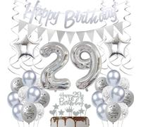 29 ans Décoration anniversaire argent, Décoration anniversaire 29 ans argent, Femme Ballon 29 argent, Ballon argent 29 ans anniversaire Décoration homme femme, Ballon 29 ans anniversaire