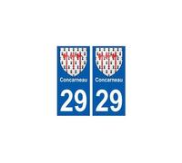 29 Concarneau blason autocollant plaque stickers ville - Angles : droits