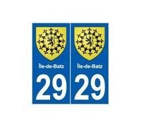 29 Île-de-Batz blason autocollant plaque stickers ville - Angles : droits