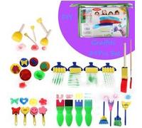29 PCS Creative Enfants Set d'apprentissage éponge peinture Ensemble bricolage Graffit Brosses G