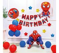29 pièces Marvel Officiellement sous licence Ensemble de ballons Spiderman Ballon Bannière Thème de fête de caractère de bande dessinée Graduation Anniversaire Décorations de la maison Déguisement Orn