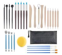 29 Pièces Outils Sculpture Argile, Outil Modelage Argile, Kit d'outils Poterie pour Céramique, Outils Poterie Set Outils de Sculpture, Modelage Argile Poterie pour Argile, Sculptures Poterie