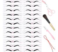 29 Pièces Set De Kit De Modelage De Pochoirs À Sourcils Inclure 24 Pièces Modèle De Sourcil Avec Sangle Tondeuse À Sourcils Ciseaux À Sourcils Pinceau De Maquillage Et Boîte