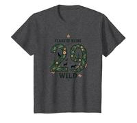 29 Years of Being Wild - Cadeau d'anniversaire pour Amoureux de la Nature T-Shirt, Enfant, Chiné Foncé, 3 Ans