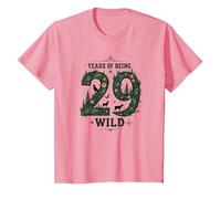 29 Years of Being Wild - Cadeau d'anniversaire pour Amoureux de la Nature T-Shirt, Enfant, Rose, 4 Ans
