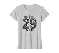 29 Years of Being Wild - Cadeau d'anniversaire pour Amoureux de la Nature T-Shirt, Femme, Argent, M
