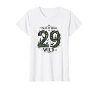 29 Years of Being Wild - Cadeau d'anniversaire pour Amoureux de la Nature T-Shirt, Femme, Blanc, L