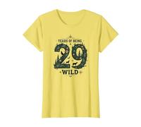 29 Years of Being Wild - Cadeau d'anniversaire pour Amoureux de la Nature T-Shirt, Femme, Citron, M