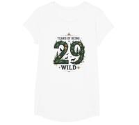 29 Years of Being Wild - Cadeau d'anniversaire pour Amoureux de la Nature T-Shirt, Fille, Blanc, XS