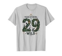 29 Years of Being Wild - Cadeau d'anniversaire pour Amoureux de la Nature T-Shirt, Homme, Argent, 3XL