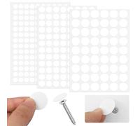 290 Pièces Cache Vis Blanc,12mm/15mm/21mm Cache Vis Adhesif,Cache Trou Meuble,Cache Trou Mur,pour Trous de Vis,Armoires Murales,Bureaux,Tiroir,Réparations de Meubles