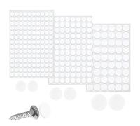 290 Pièces Cache Vis Blanc,12mm 15mm 21mm PVC Cache Trou Meuble CAC-h Vise,Autocollant Caches Vies,PVC Caches Trou Meuble Ca-Che Vises,Décoratifs Plastique CAC-he Couvre VI-s pour Trous de VI