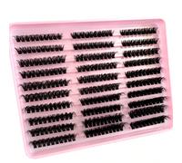 290 pièces Faux cils C/D, doux et moelleux 60D-80D-100D, cils individuels de 0,07 mm, ensembles de cils pré-assemblés de 9 mm/11 mm/13 mm/15 mm/17 mm de longueur mixte, extension de cils en amas 3D ru