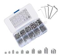 290 Pièces Vis Sans Tête Hexagonale Acier Inoxydable Allen Vis Pointeau Vis Pointe Conique Kit de Vis à Six Pans Creux pour Poignées de Porte Garage