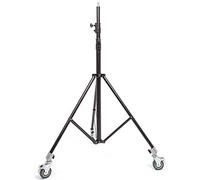 290cm Photo Studio Support d'Eclairage avec roulettes pour Réflecteur Softbox Parapluie Lampe, Support de Lumière Spring Cushioned en Acier Inoxydable Réglable et Portable