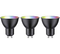 Paulmann 29153 Standard 230 V Smart Home Zigbee réflecteur LED GU10 3x350lm 3x4,8W RGBW+ gradable Noir mat ampoule