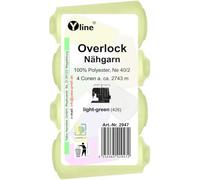 2947 Lot de 4 bobines de fil à coudre pour surjeteuse - Vert clair (vert - beige), a. 2743 m, NE 40/2, 100 % polyester