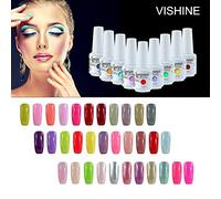 [298 Coloris disponible] Vishine Lot de 12 Flacons Vernis Gel Semi-Permanent (10 couleurs + Base Top Coat Kit) Vernis à Ongles UV LED Soak Off 12pcs 8ml