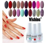 [298 Coloris disponible] Vishine Lot de 22 Flacons Vernis Gel Semi-Permanent（20 couleurs + Base Top Coat Kit) Vernis à Ongles UV LED Soak Off 22pcs 8ml