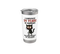 29e anniversaire de mariage, j'ai survécu à 29 ans de mariage Gobelet isotherme en acier inoxydable double paroi
