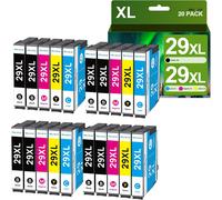 29XL Cartouches d'encre Compatible pour Epson 29 29 XL pour XP-255 XP-445 XP-235 XP-345 XP-335 XP-342 XP-435 XP-452 XP-245 XP-355 XP-352 XP-257 (8 Noir, 4 Cyan, 4 Magenta, 4 Jaune)